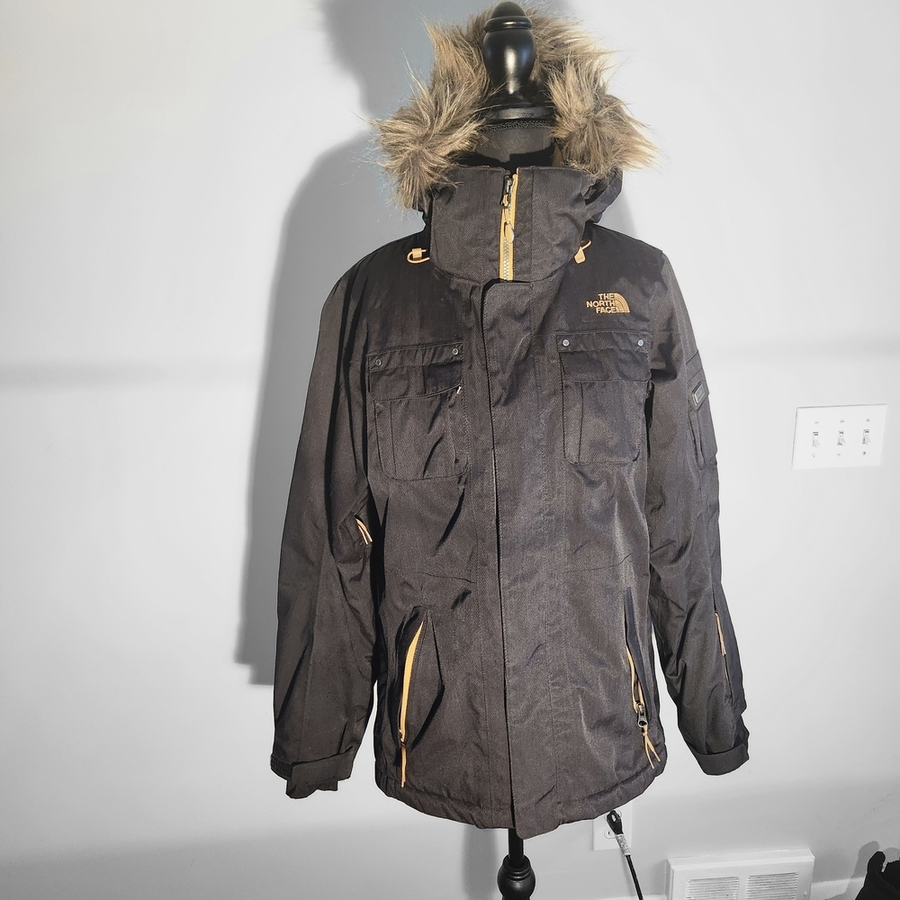 The North Face Black Ski Jacket with Faux Fur  Trimmed removable Hood